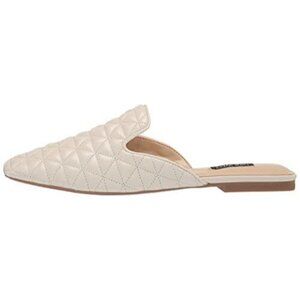 Nine West Quilted Cream Slip-On Mule Flats Womens Size 7